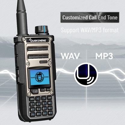 HYS Quansheng TK-11(8) 10W VHF/UHF Walkie Talkie, Type-C oplaadpoort en 3000 mAh accu, 999 kanaalnummers, spectrum-analysator, professionele twee-weg radio met koptelefoon