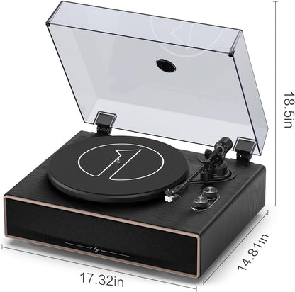 Platenspeler – Draaitafel – Vinylspeler – HiFi Platenspeler – All In One Platenspeler – Ingebouwde Speakers – 33/45 RPM