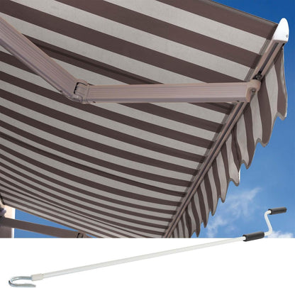 Toboli zonnescherm met knikarm 3x2,5 m manuele luifel in antraciet-wit, handbediende zonwering voor balkon en terras met UV-bescherming