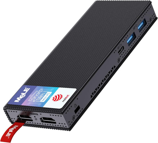 MeLE PCG02 Pro Fanless Mini PC Stick Alder Lake N100 (tot 3.4GHz) Micro PC 8GB 256GB Mini Computers Kleine Desktop met 2.4G/5G WiFi, Dual HDMI 4K Beeldscherm, VESA voor Kantoor