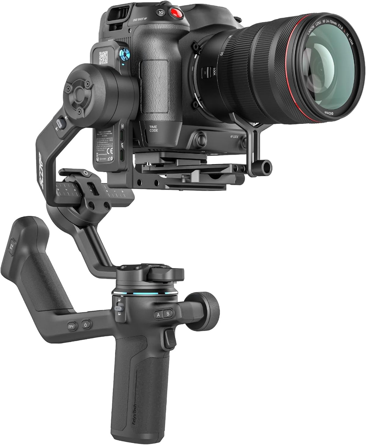 FeiyuTech [Officieel] SCORP-C 2 3-assige camera gimbal – AI Tracking 4.0, bedieningspaneel met knoppen, 3,5 kg draagvermogen, native verticale opname, Bluetooth-bediening, gimbal voor beginners