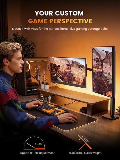 UPERFECT Portable Gaming Monitor 144Hz 2.5K 16 Inch, 100% DCI-P3 QLED Portable Monitor, QHD 400 Nits 2000:1 FreeSync, USB-C & HDMI, VESA & Case, Travel Second Screen for Laptop, PC, Game Consoles - QUORE