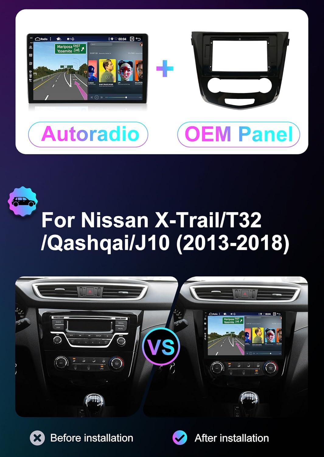 Android 12 2-DIN Autoradio – Multimedia Systeem – Navigatie Unit – Auto Radio – Touchscreen Headunit – 9 Inch IPS Scherm – Ingebouwde CarPlay en Android Auto