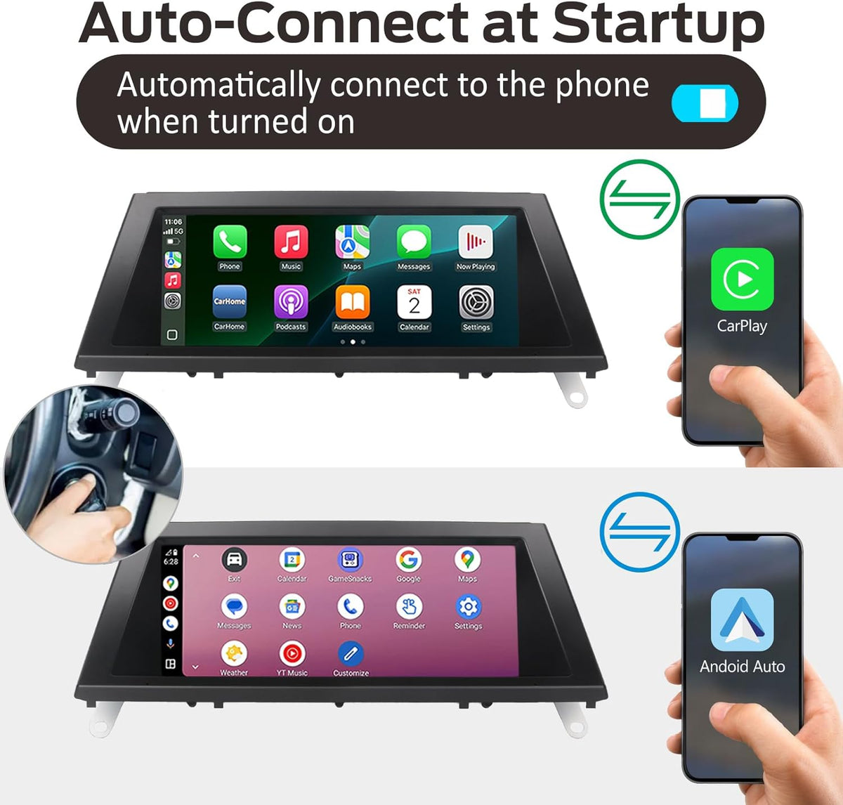 Autoradio – Auto Radio – Car Audio – Multimedia Speler – Navigatie Systeem – Snelle Opstarttijd – Draadloze CarPlay & Android Auto
