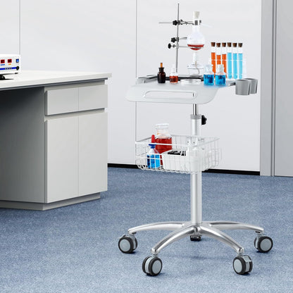 VEVOR Medische wagen, salonwagen met wielen, mobiele rolwagen, 68-109 cm, in hoogte verstelbaar, metalen salonstations voor kappers, rollende desktop-laboratoriumwagen voor kliniek, schoonheid en