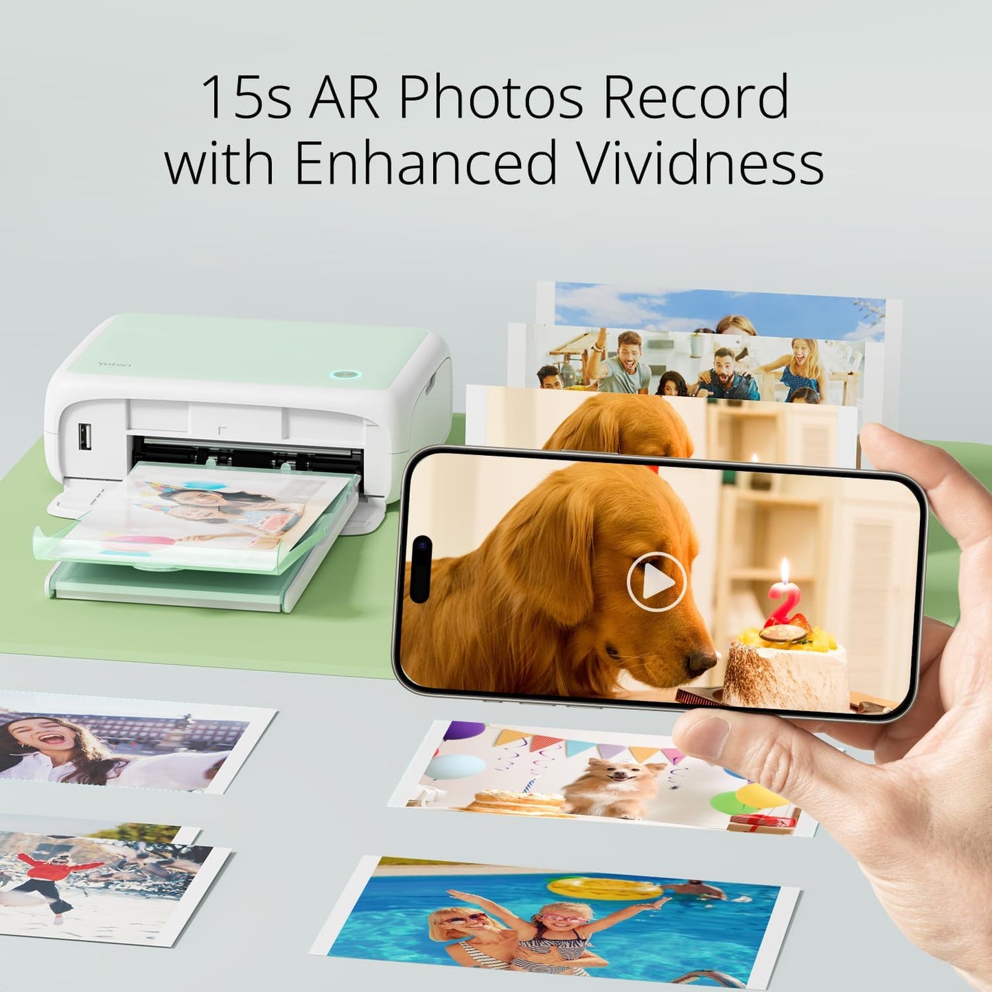 YOTON Fotoprinter, Draagbare Fotoprinters met 54 vellen (4"x6"), Ondersteuning WiFi-verbinding, Fotobewerkingsfunctie, Voor iPhone/Android/Laptop