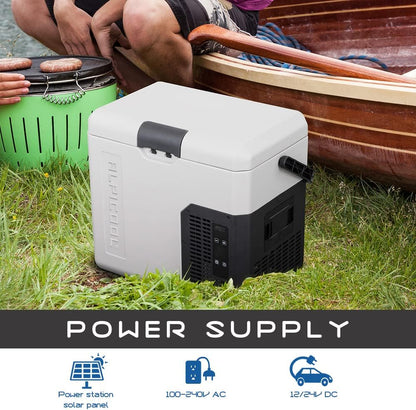 Alpicool P18 18L Mini koelkast compressor Auto Koelkast, draagbare elektrische Autokoelkast 12/24V DC en 100-240V AC voor auto, vrachtwagen, camping met stopcontact en USB-poort