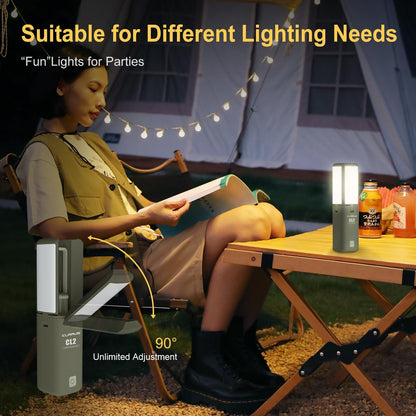 KLARUS CL2 multifunctionele campinglantaarn, 10000mAh oplaadbare campinglamp, 750 lumen opvouwbare campinglamp met 8 lichtstanden, IPX5 waterdichte LED-lantaarn voor tenten Outdoor Fishing Emergency