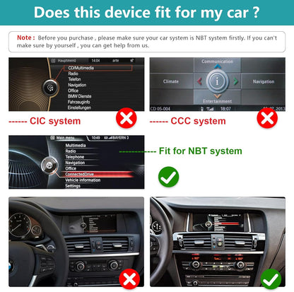 Ninetom 10,25 inch autoradio touchscreen voor 2013-2016 BMW X3/X4-serie F25 F26 met NBT-systeem, ondersteuning voor Apple CarPlay/Android Auto/Mirrorlink/navigatie, autoradio-upgrade