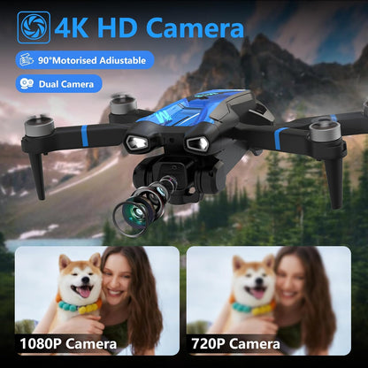 M18LCD RC Quadcopter met 1080P Camera 45° Verstelbare Lens Borstelloze Motor Eenknops Start/Landing FPV Opvouwbaar voor Volwassenen