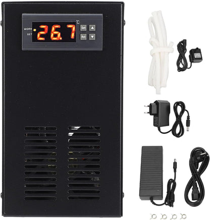 Aquarium Waterkoeler EU Stekker – Aquariumkoeler, Waterkoeler, Chiller, Koelmachine – Voor Tot 35L – 120W Vermogen, Digitaal Display