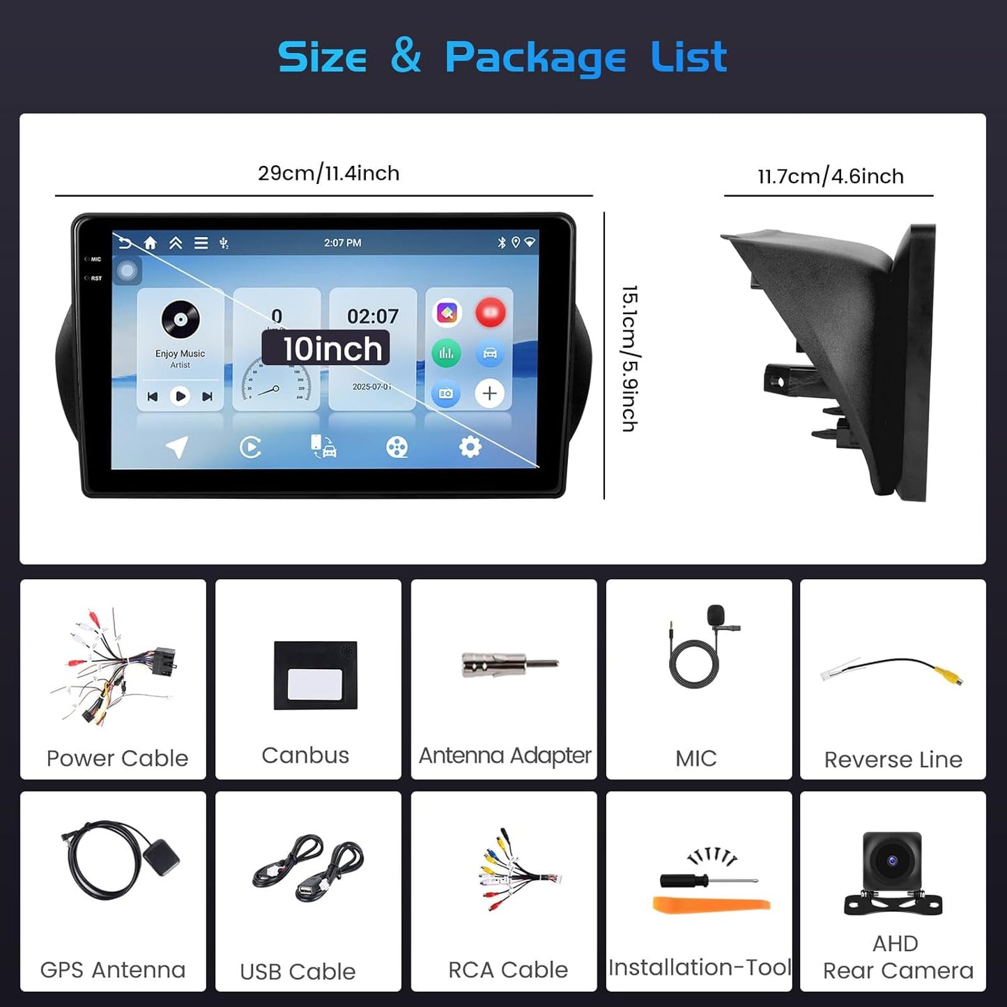 Autoradio – Multimedia Systeem – Navigatiesysteem – Smartphone Interface – Touchscreen Radio – 10 Inch In-Cell Scherm – Draadloze CarPlay & Android Auto