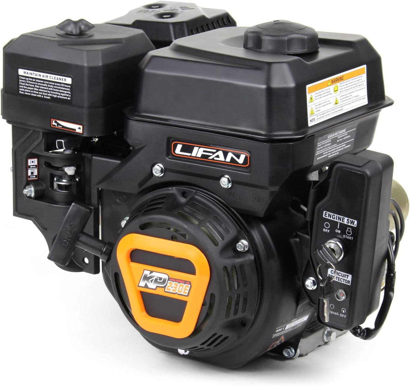 LIFAN KP230E 19,05mm E-start benzinemotor met 6,5 pk ééncilinder voor trilplaten en bouwmachines