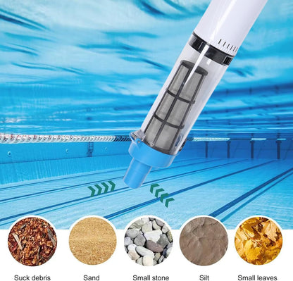 3 in 1 Oplaadbaar Draadloos Zwembad Vacuüm, Handheld IPX7 Waterbestendig Pool Vacuümreiniger met 3 Vervanging Koppen, 1,5 Uur Looptijd voor Zand en Puin, (Amerikaanse stekker)
