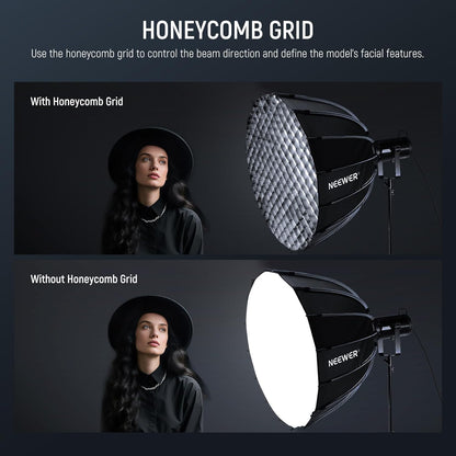 Parabolische Softbox Kit – Softbox – Bowens Softbox – Studio Softbox – Lichtmodifier – 90 Cm Bowens Mount Compatibel – Dubbele Diffusers En Honingraatrooster