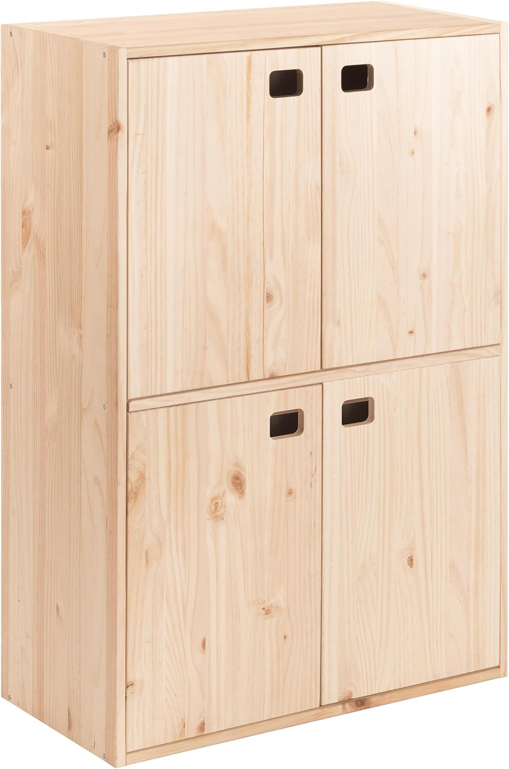 Astigarraga Kit Line Kast met 4 deuren en 4 planken, grenenhout, 105,4 x 70,8 x 33 cm