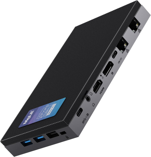 MeLE QuieterDL Fanless Mini PC 2.5Gb Dual LAN Twin Lake N150 (tot 3.6GHz) 4GB DDR4 128GB ROM Windows 11 Home Micro PC USB-C HDMI2.0+DP1.4 Drievoudig beeldscherm Desktop Computers