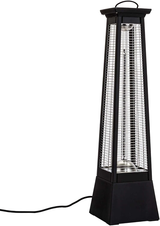 Torenverwarming – Buitenheater – Terrasverwarming – Vloerverwarming – Zwarte Vloerstaande Kachel – 1500W Vermogen – IP44 Waterdicht