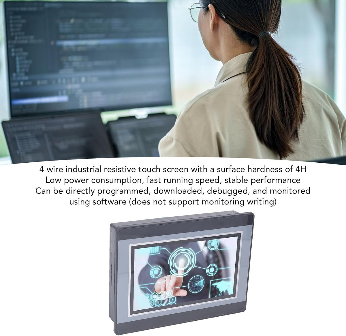HMI PLC Alles-in-één, 7 Inch TFT LCD-aanraakscherm, Compatibel met FX3U-20 40 48MRT, Eenvoudige Installatie, HMI en PLC-programmering, voor Industriële Besturing