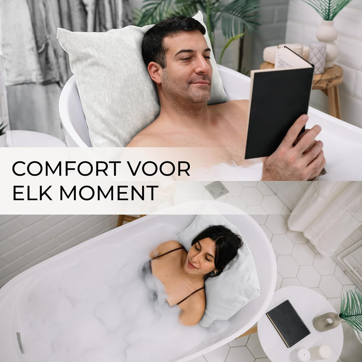 Badkussen Wit – Nekkussen Bad – Hoofdsteun Bad – Spa Kussen – Badkussen Voor In Bad – Ergonomische Ondersteuning – Snel Drogend Materiaal