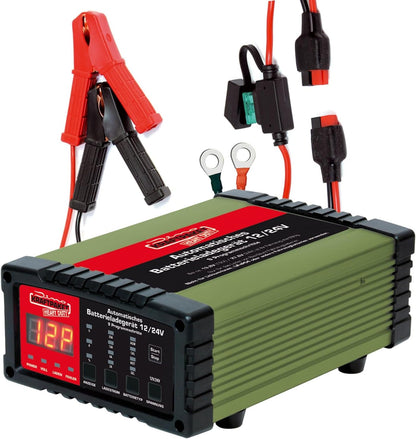 Acculader – Autolader – Batterijlader – Accu Oplader – Batterijoplader – Intelligente 9-Traps Automatische Laadprogramma’s – Geschikt Voor 12V/24V Loodzuur, GEL, AGM, EFB, CAL Batterijen
