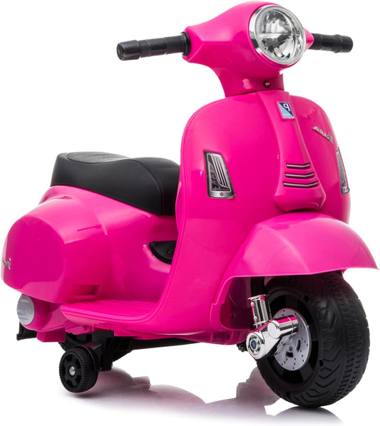 TURBO CHALLENGE - Vespa Gts - Elektrische Drager - 119153 - Scooter - Roze - Klaar om te Rijden - Maximaal 25 kg - Plastic - Oplaadbare Batterijen - Vanaf 24 maanden