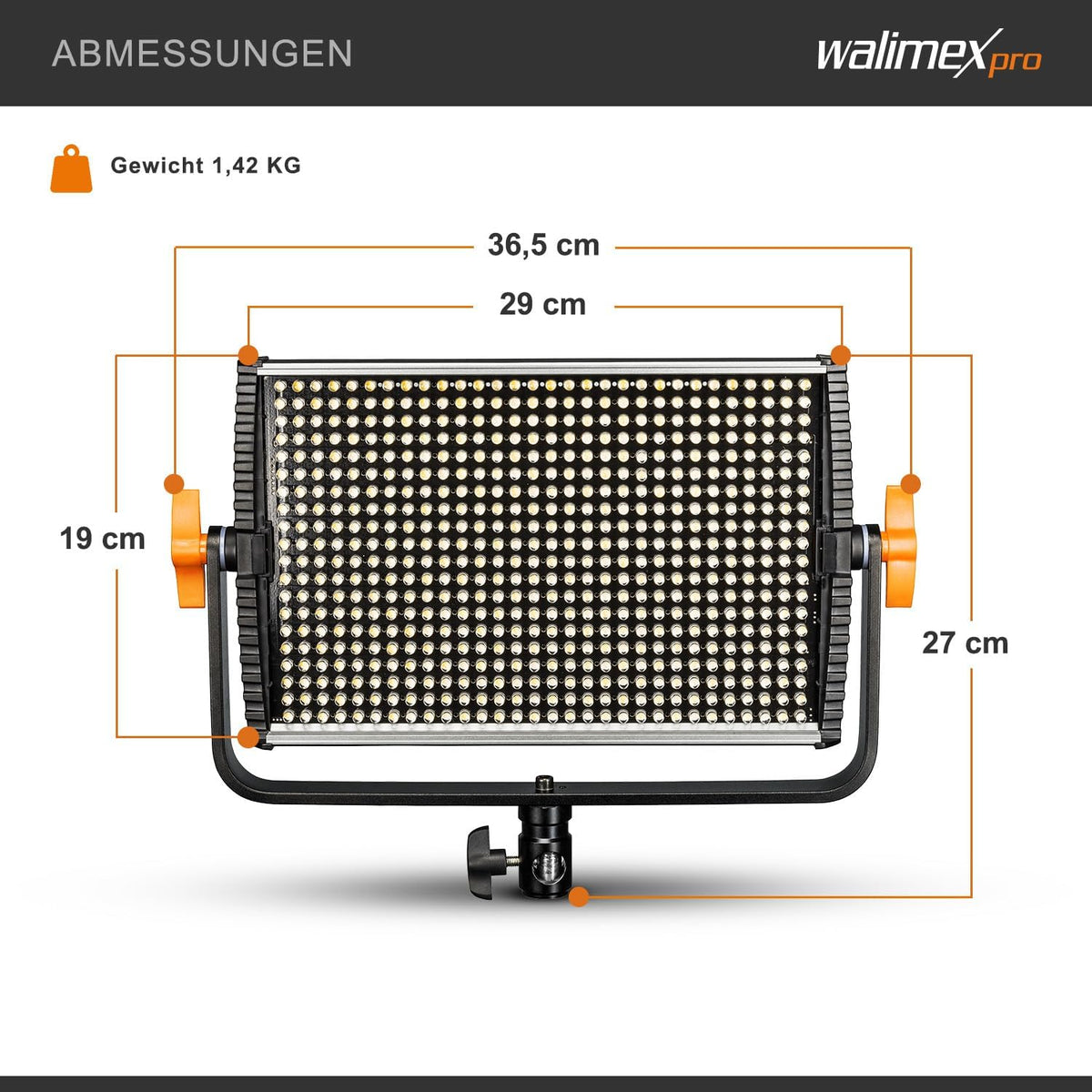 Led-Videolamp Daglicht – Continu Licht – Led-Paneellamp – Fotolamp – Daglichtlamp – 54 Watt, 900 Leds – Dimbaar 10-100%, 5600 K, CRI ≥97