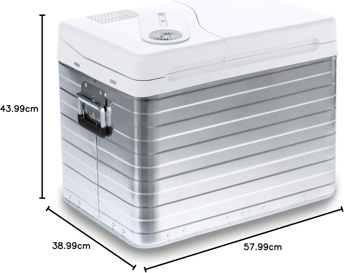 MOBICOOL MQ40A UK‑versie elektrische koelbox 39L – aluminium koelbox met 12/230V AC/DC, koelt tot 20°C onder omgeving – ideaal voor auto, kamperen & reizen