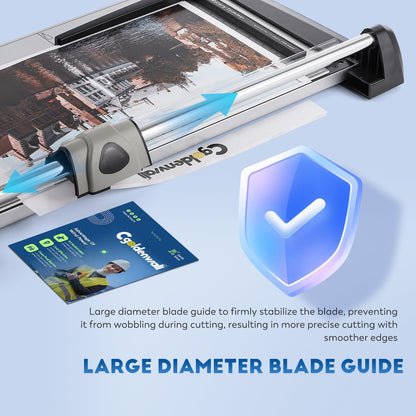 A3 Industriële Papiertrimmer – Papiersnijder – Papier Snijmachine – Guillotine – Roterende Papiersnijder – 480 mm Snijlengte – Tot 15 Vellen