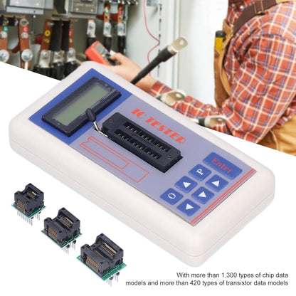 TSH‑06F Geïntegreerde Circuittester, IC-transistormeter Met 5V 3,3V AUTO-modi Gebruiksvriendelijke Transistormeter Voor Micro-elektronica-ingenieurs(Met klemmen)