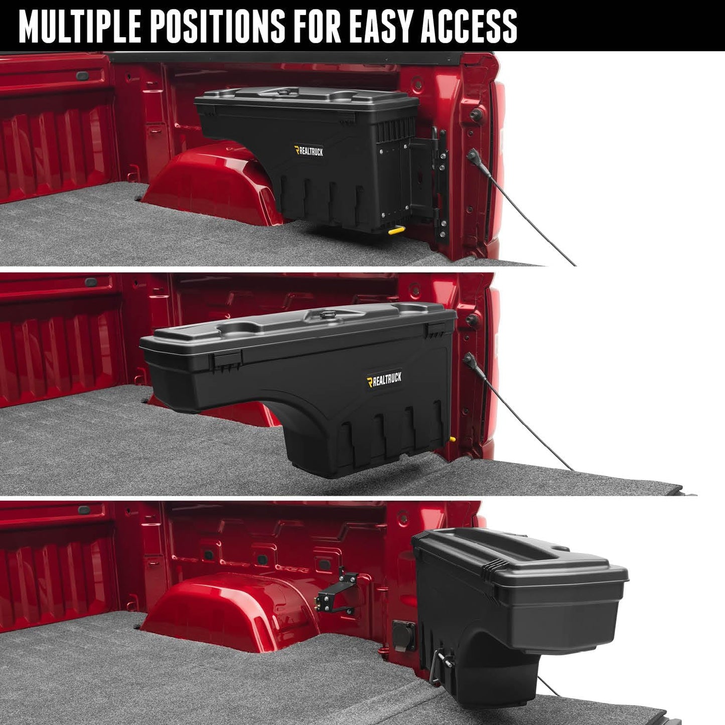 UNDERCOVER SwingCase Opbergdoos voor vrachtwagenbed, SC105D, geschikt voor Chevy/GMC Silverado/Sierra 2500/3500HD stuurprogramma's, zwart
