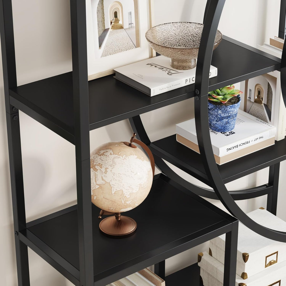 Tribesigns 180.5cm Bookcase Set, Industrial 8 Tier Bookcase, Industrial Etagere Bookcase with Metal Frame, Tall Freestanding Open Storage Cabinets for Home Office, Living Room