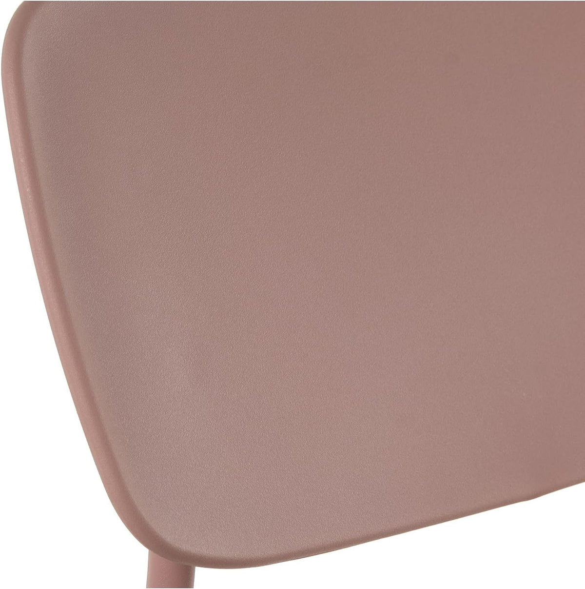 DRW Set van 4 stoelen van polypropyleen en metaal in roze, 43 x 48 x 78 cm, zithoogte 44 cm