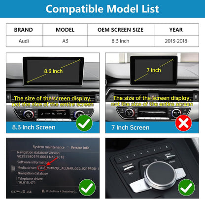 Ninetom 12.3'' Car Radio, Apple CarPlay/Android Auto/Mirrorlink/GPS for Audi A4 A5 (2016-2019) with MIB System, Supports Mirrorlink, Camera, Navigation, Siri and Music - QUORE