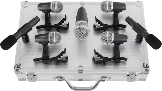 7-Delige Drum Microfoonset – Drum Microfoon Set – Drumset Microfoon – Opname Microfoonset – Percussie Microfoonset – Compacte Microfoons Voor Nauwkeurige Plaatsing – Inclusief Stevige Aluminium Koffer