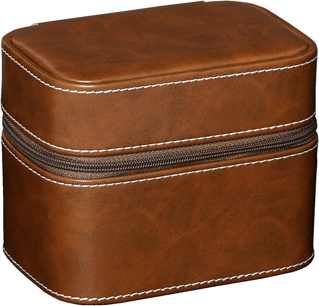 Horlogedoos – Horlogebox – Horloge Opbergdoos – Watch Box – Sieradendoos – 6 Vakken – Massief Hout Met Leerafwerking – Glazen Deksel Met Valet Lade
