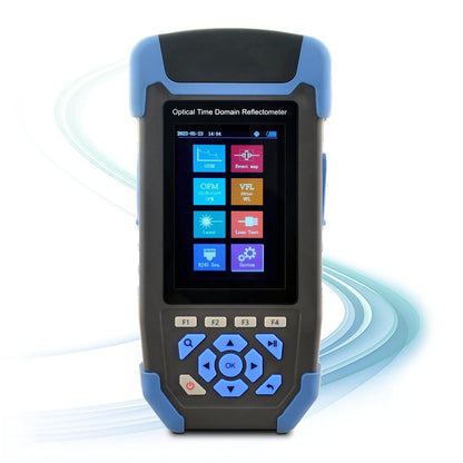 1310/1550nm 24/22dB draagbaar 4-in-1 OTDR +VFL+OPM+OLS 3,5 inch scherm, 60 km LWL-tester / optische tijdbereik-reflectometer/glasvezeltester met SC/UPC+FC/UPC+LC/UPC&APC adapter (OTDR42F-T1)