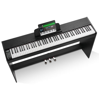Digitale piano – Elektrische piano – Keyboard – E-piano – Piano toetsenbord – 88 volledig gewogen toetsen – Dubbel toetsenbord met 200 tonen en Bluetooth/MIDI