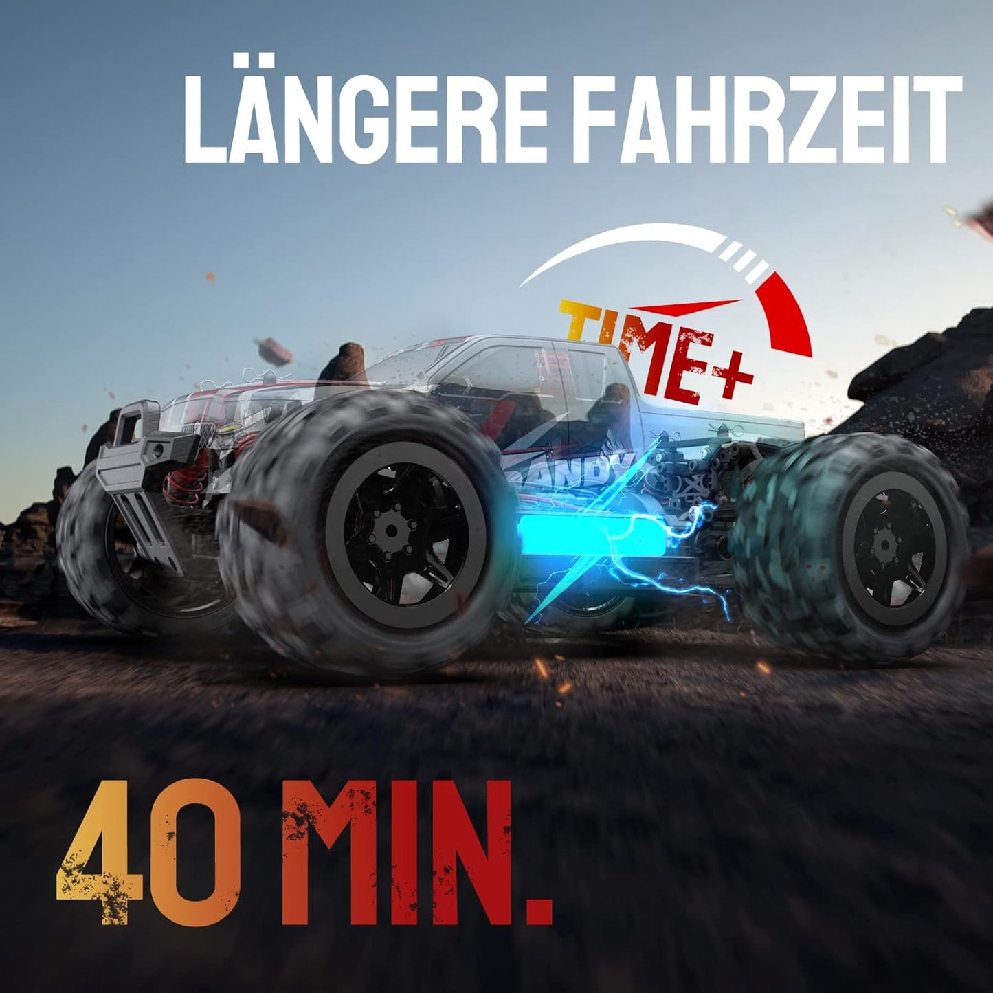 DEERC RC-auto voor kinderen, 1/18 RC-auto 4WD met 40 km/u hoge snelheid, 2 accu's, 2,4 GHz afstandsbediening terreinwagen buiten binnenvoertuig voor jongens en volwassenen