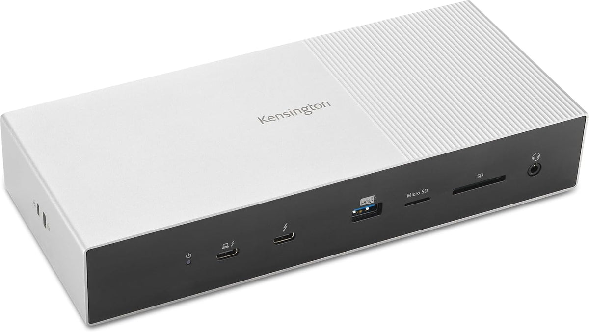 Kensington SD5000T5 EQ Thunderbolt 5 Docking Station, Triple Monitor 8K/4K, SD- & MicroSD-kaartlezer, 140W Power Delivery, 3x Thunderbolt 5, Ethernet & USB 3.2 Gen2 – Space Grey (K35201EU)