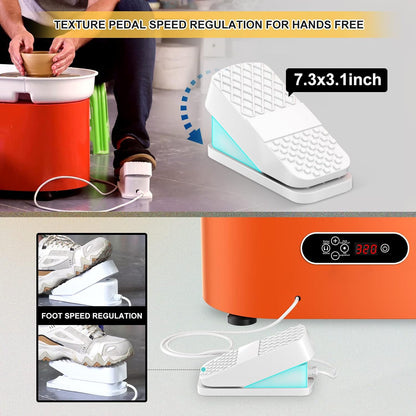 Verbeterde elektrische keramische schijf met lcd-display, 25 cm, 350 W, keramische klei, dubbele bediening