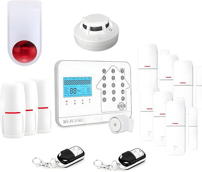 LIFEBOX - Alarminstallatie voor thuis, draadloos, WLAN, internetbox en GSM Futura, wit, Smart Life – alarm, schaalbaar, zonder contract en verbonden – gewoon voor je huis – set 6