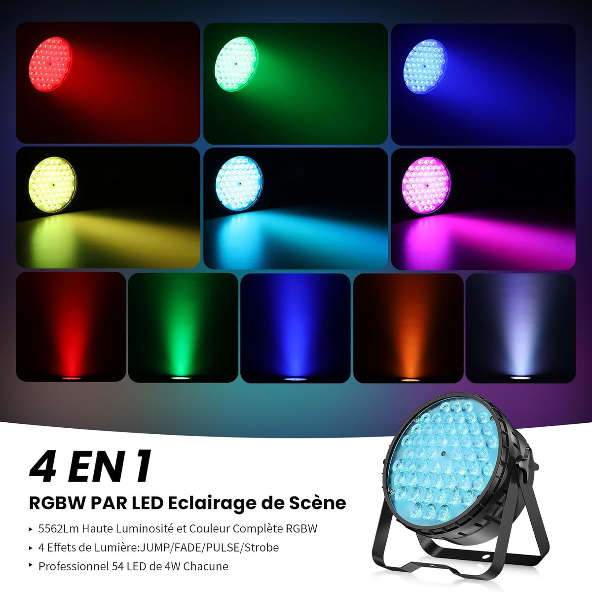 Discolamp – Discobal – Party light – Feestverlichting – Disco lamp – 54x4W RGBW LED – DMX512 & Muziekgestuurd