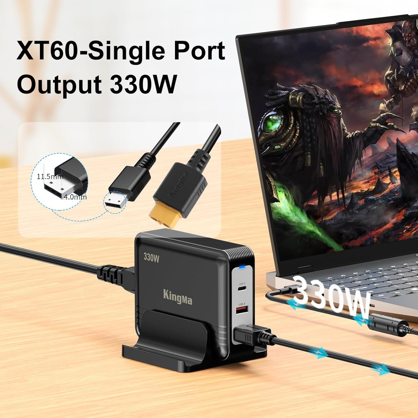 330W MSI Crosshair 17 GaN Laptoplader, 3-poorts Vector GP78 HX 13V Laptop Oplaadstation PD 3.0 Quick Charge Adapter voor games en technologie, compatibel met MSI Creator 17/ Vector GP78