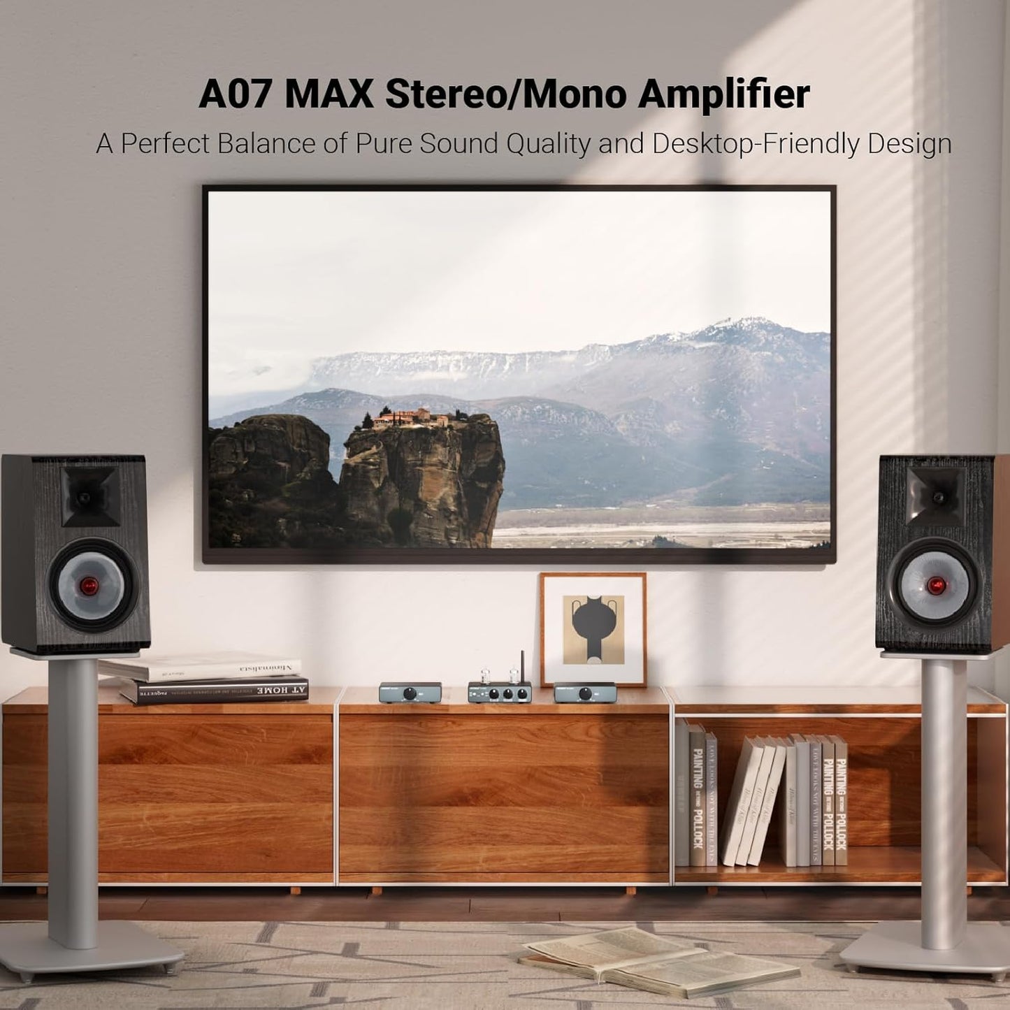 AIYIMA A07 MAX 2 CH HiFi-versterker 300Wx2 TPA3255 mini Klasse D eindversterker Overbrugbare mono stereo desktopversterker 600 Watt met 3,5 mm uitgang Geïntegreerde versterker