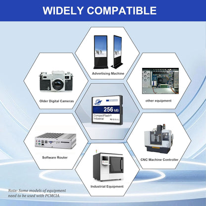 Dogfish Compact Flash geheugenkaart, 256 MB, 10 stuks, industriële CF Card type I voor industriële apparaten, CNC-machines, ingebedde systemen en oude camera's