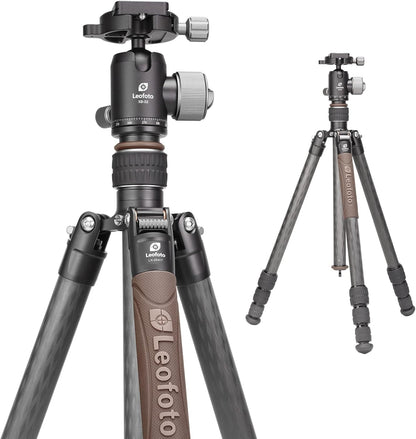 Carbon statief met kogelkop – Fotostatief – Camera statief – Driepoot – Reisstatief – Max. hoogte 161 cm – 10 laags carbon, draagvermogen 8 kg