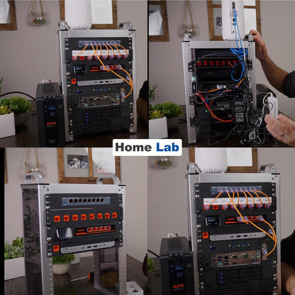 10 Inch Serverkast Zilver – Rackkast – Netwerkkast – Rekkast – Serverrack – 8U Compact Formaat – Open Constructie Met Transparante Acryl Zijkanten