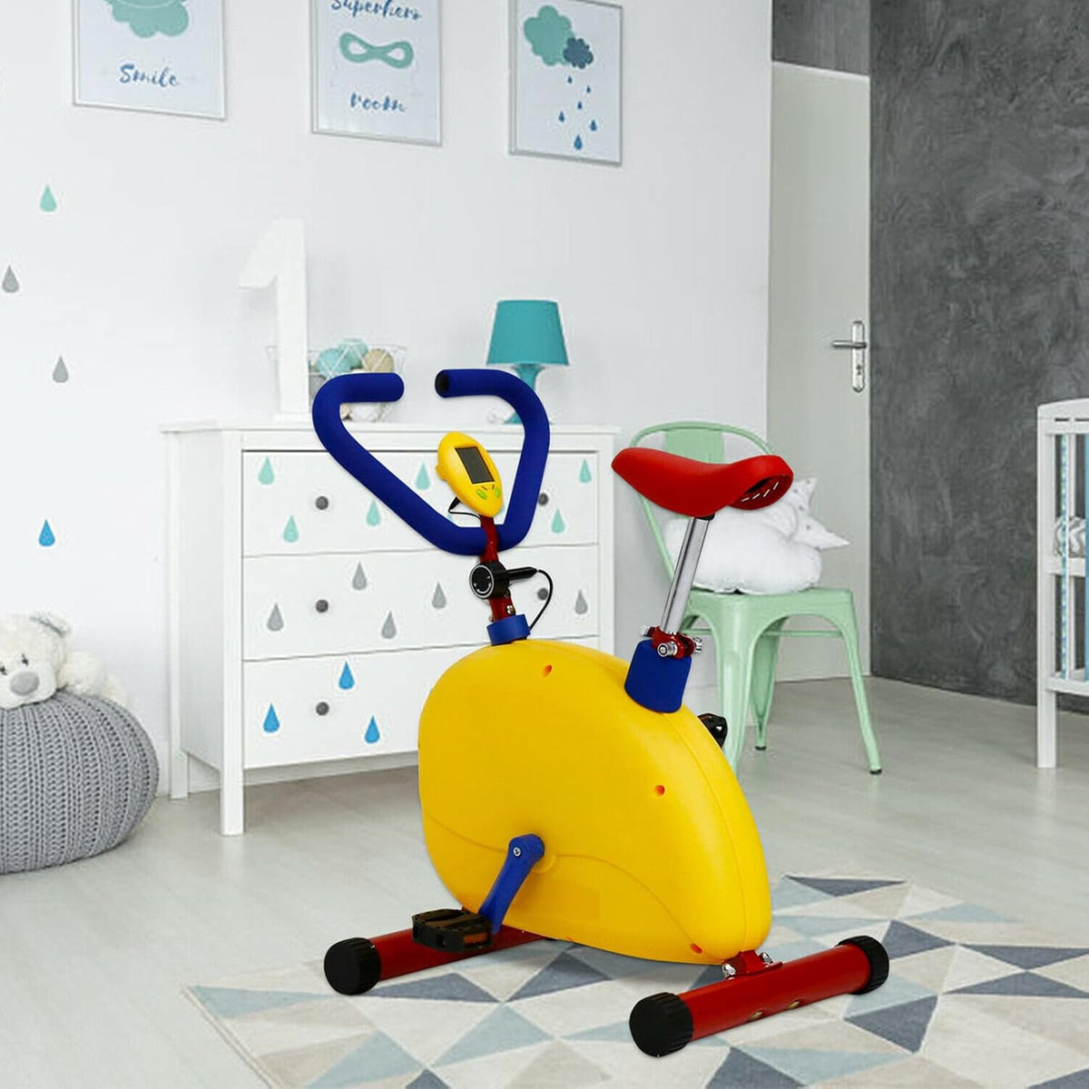 Fun Fitness Hometrainer Apparatuur, Indoor Cardio Training, Kinder Workout Fiets, Verstelbare Stoel Stationaire Fiets - QUORE
