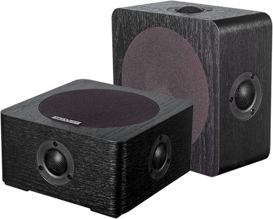 Magic Around-5 Zwart – Surround Luidsprekers voor Home Cinema (Paar) | Quadripolair Ontwerp 4 Tweeters + 5,25" Woofer | Passieve Wandluidsprekers voor 5.1 en 7.1 Systemen